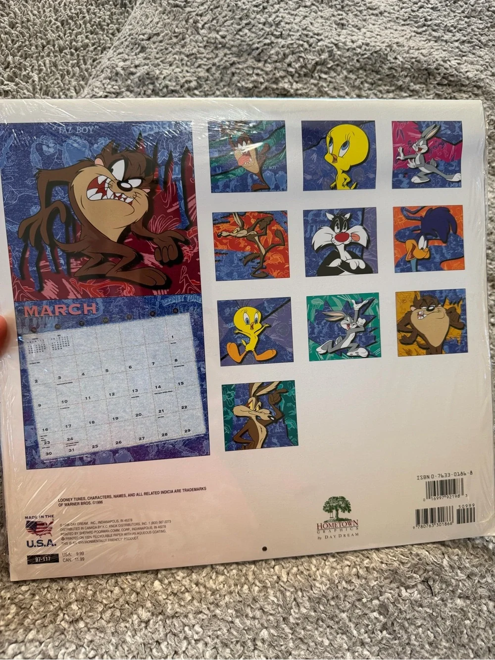 Vintage 1997 Looney Tunes Blues 16-Month Wall Calendar - New Old Stock